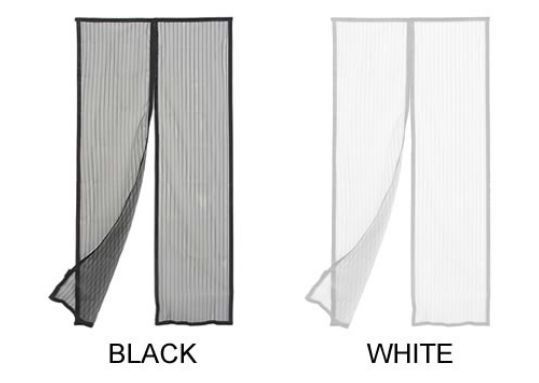 A magnetic screen door closed across an open doorway