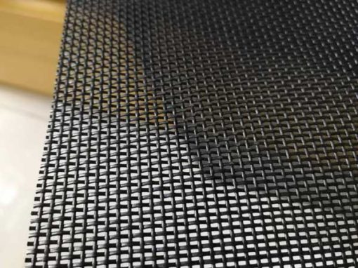 A pet proof window screen in heavy duty vinyl coated mesh
