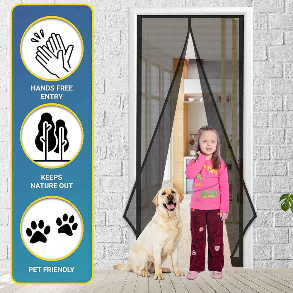 Magnetic Screen Door - Black, 60cm (W) x 210cm (H): image 4